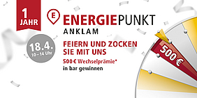 Grafik: Feier zum Jubiläum des Energiepunktes in Anklam (1 Jahr)